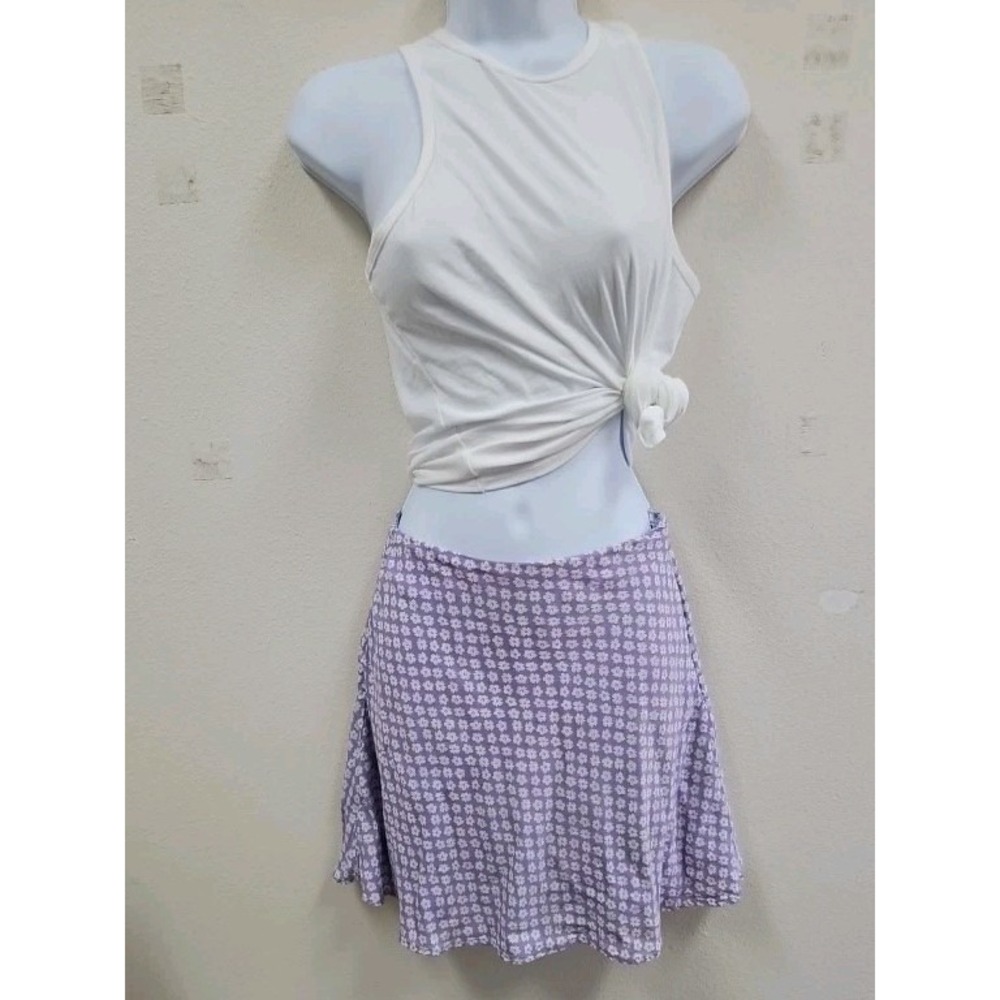 Divided Womens Mini Skirt Purple Flowers Size 2 Viscose